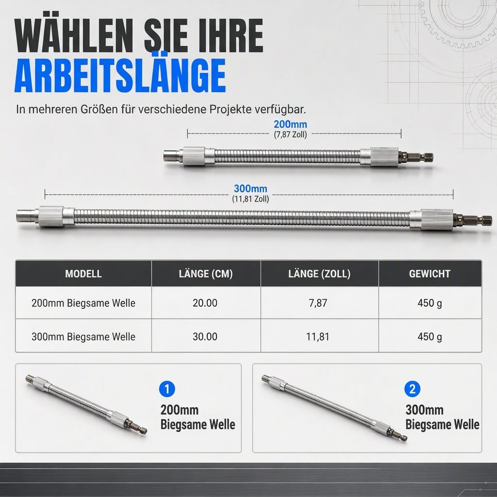 Universelle flexible Metall-Verlängerungswelle für Bohrmaschinen und Schraubendreher, mehrwinkliges Verbindungsstück für Schraubendrehereinsätze
