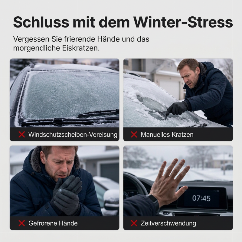 ⏰Magnetische Auto-Frontscheibenabdeckung, verdickt, wasserdicht – Sonnenschutz und Schneeschutz mit reflektierenden Streifen