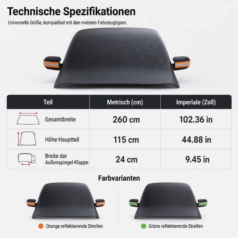 ⏰Magnetische Auto-Frontscheibenabdeckung, verdickt, wasserdicht – Sonnenschutz und Schneeschutz mit reflektierenden Streifen