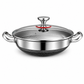 🍳 50 % RABATT 🥘 Verdickter Edelstahl-Antihaft-Wok mit Deckel, flacher Boden, zwei Griffe, hitzebeständig & leicht zu reinigen ✨