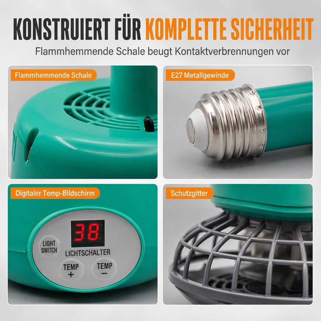 🐥 50% RABATT! 🌡️  Intelligente Wärmelampe mit Temperaturregelung für Küken & Kleintiere