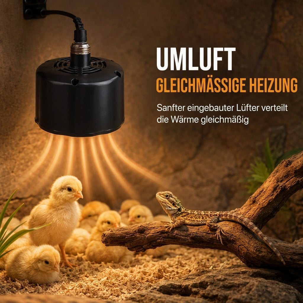 🐥 50% RABATT! 🌡️  Intelligente Wärmelampe mit Temperaturregelung für Küken & Kleintiere