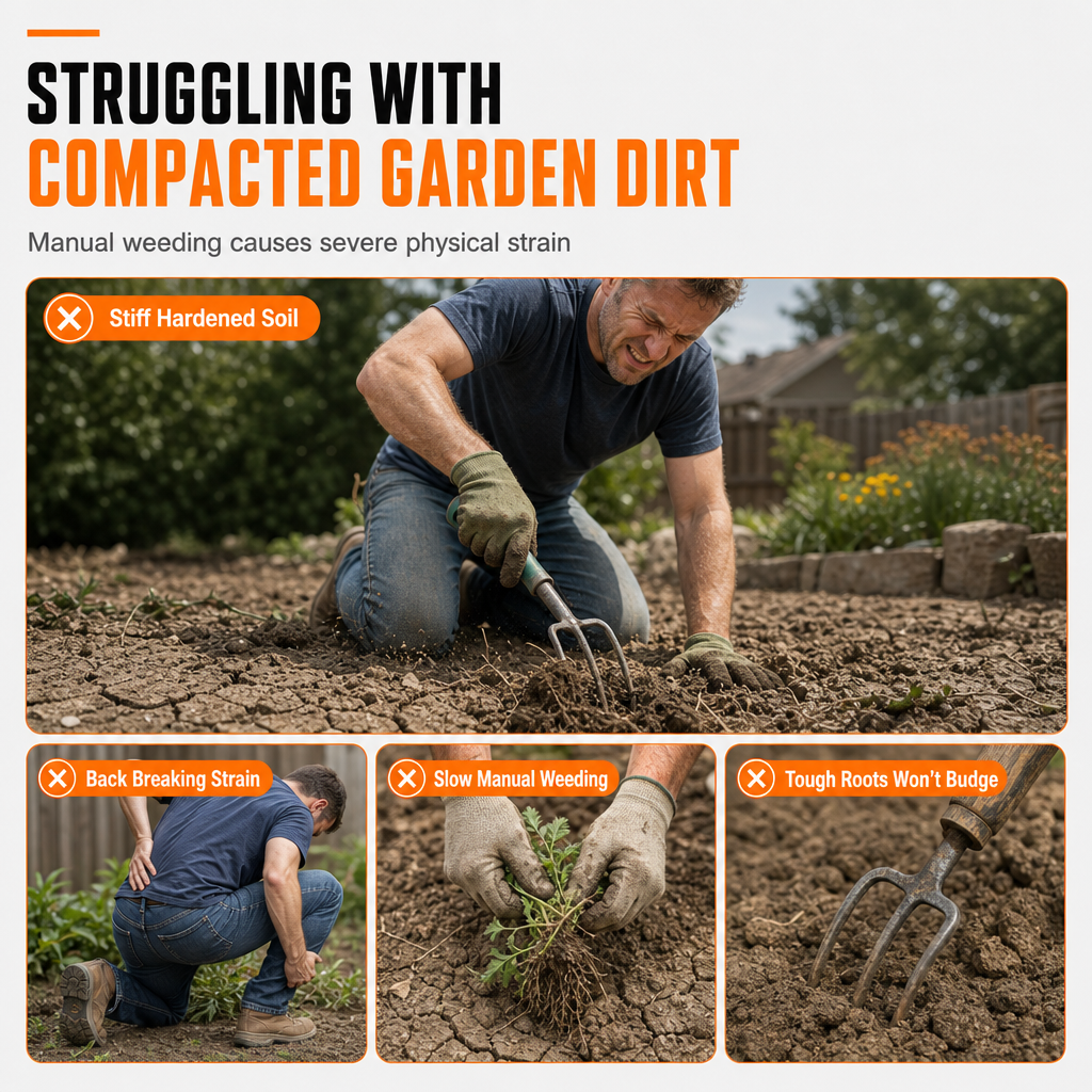 🌱Versand kostenlos!! 🍎 Kabellose Mini-Gartenfräse mit 21-V-Akku – handlicher Bodenlockerer & Unkrautentferner für Garten & Beet