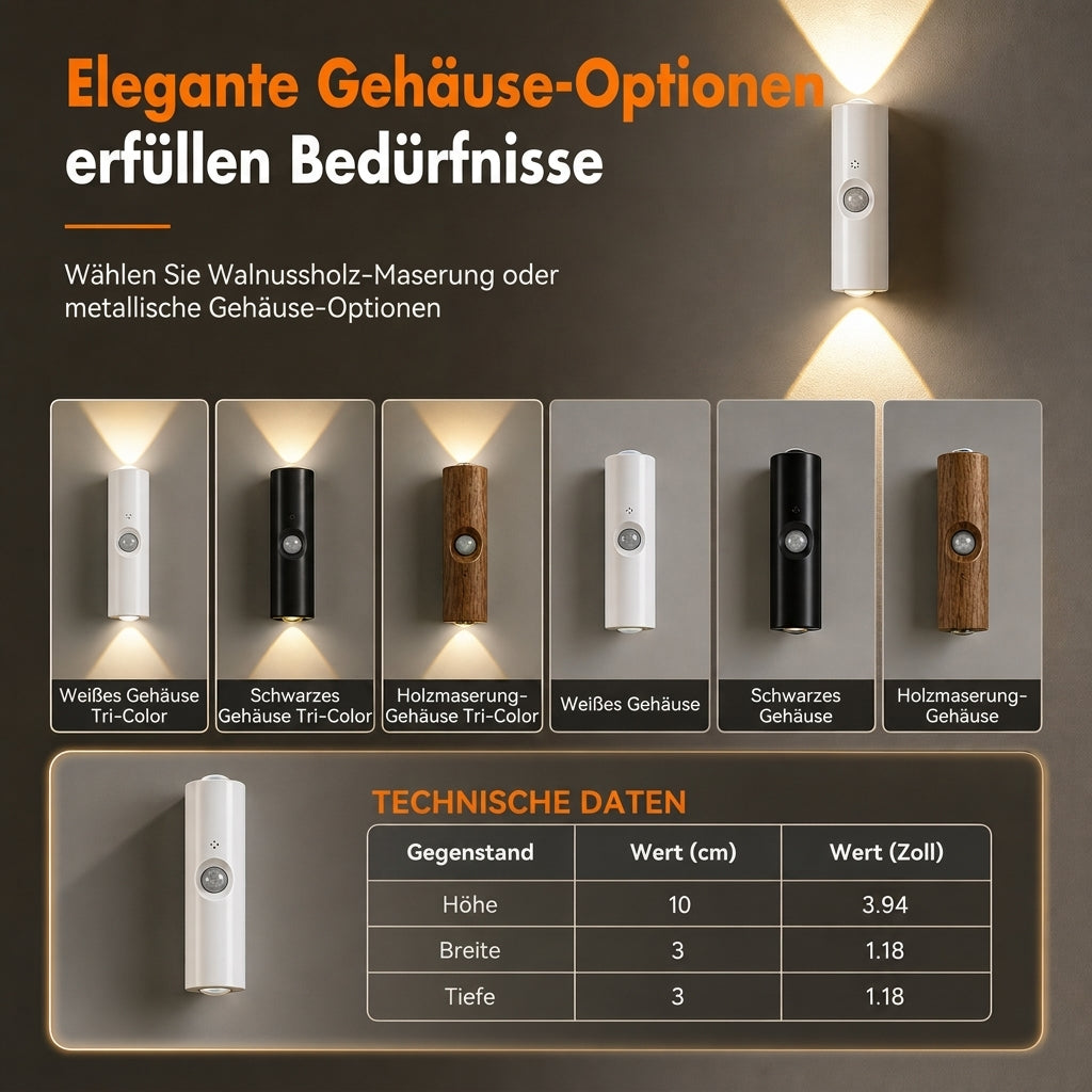 💡 50% RABATT! 🌈Wiederaufladbare intelligente Wandleuchte mit Bewegungssensor Katzenaugen-Hill-Projektion LED-Nachtlicht mit RGB-Farbumschlag für Umgebungsbeleuchtung