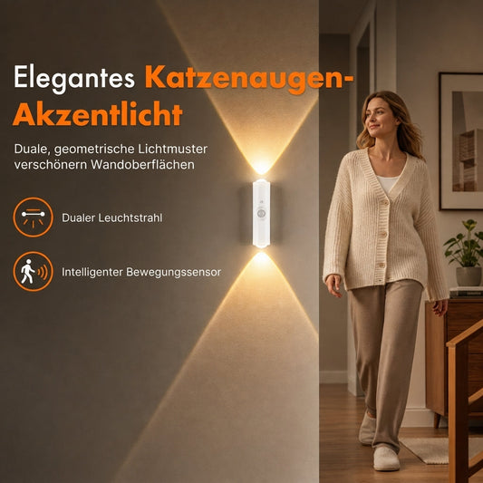 💡 50% RABATT! 🌈Wiederaufladbare intelligente Wandleuchte mit Bewegungssensor Katzenaugen-Hill-Projektion LED-Nachtlicht mit RGB-Farbumschlag für Umgebungsbeleuchtung