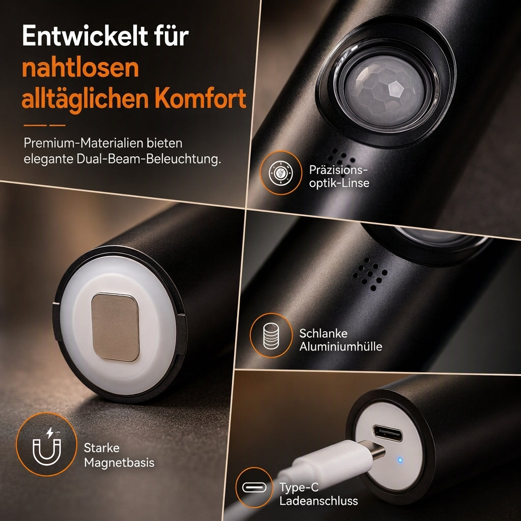 💡 50% RABATT! 🌈Wiederaufladbare intelligente Wandleuchte mit Bewegungssensor Katzenaugen-Hill-Projektion LED-Nachtlicht mit RGB-Farbumschlag für Umgebungsbeleuchtung