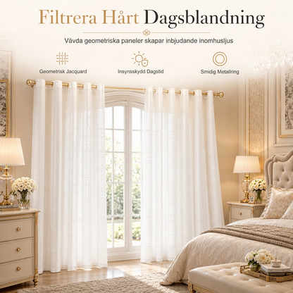 🏡 JETZT 50 % RABATT! ✨ Geometrisch jacquardgewebter, durchsichtiger Vorhangstoff – elegant und lichtdurchlässig für das Wohnzimmer 🌿