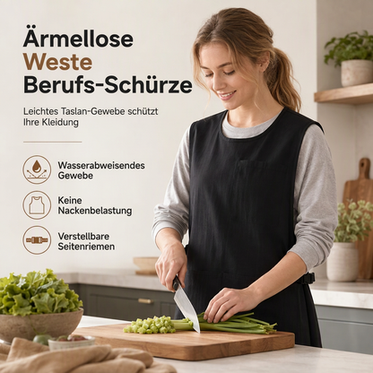 ⏳2 beliebige Artikel, Versand gratis!💥 Wasserdichte und ölabweisende Schürze mit Westenschnitt für die Küche: atmungsaktive, ärmellose Arbeitskleidung für die Gastronomie und den Lebensmittelservice