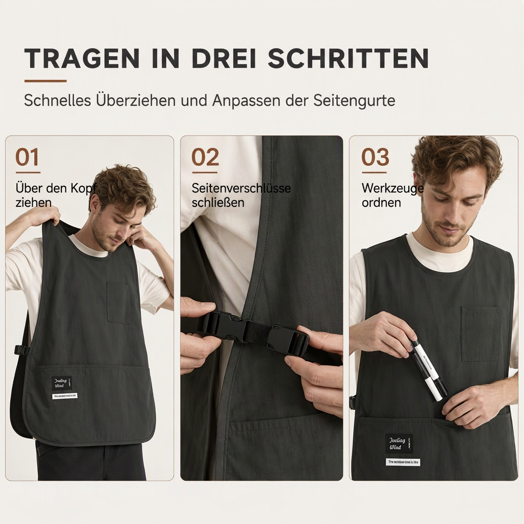⏳2 beliebige Artikel, Versand gratis!💥 Wasserdichte und ölabweisende Schürze mit Westenschnitt für die Küche: atmungsaktive, ärmellose Arbeitskleidung für die Gastronomie und den Lebensmittelservice
