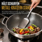 🍳 50 % RABATT 🥘 Verdickter Edelstahl-Antihaft-Wok mit Deckel, flacher Boden, zwei Griffe, hitzebeständig & leicht zu reinigen ✨