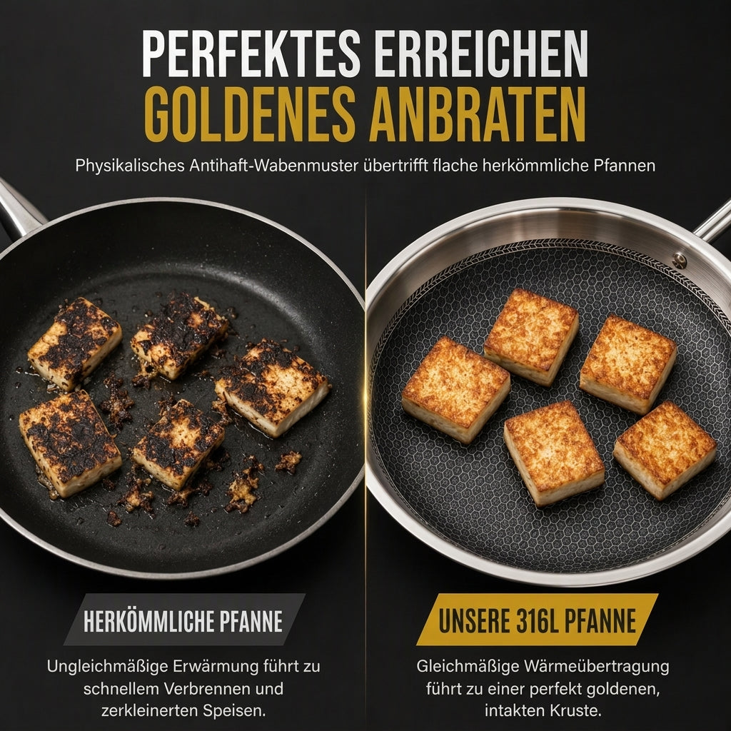 🍳 50 % RABATT 🥘 Verdickter Edelstahl-Antihaft-Wok mit Deckel, flacher Boden, zwei Griffe, hitzebeständig & leicht zu reinigen ✨
