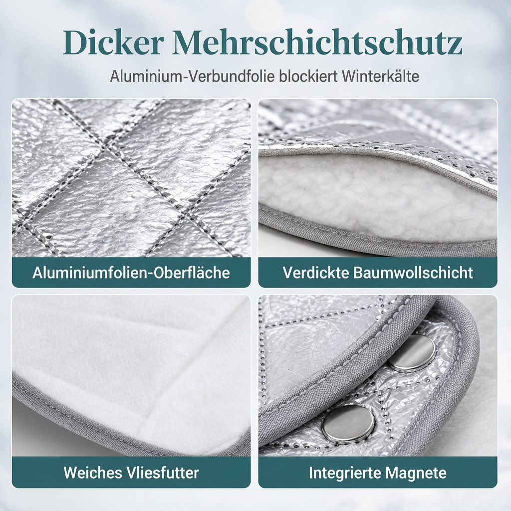Verdickte magnetische Auto-Frontscheiben-Schneedecke Halbabdeckung für Winter-Frontscheiben für Limousinen und SUVs