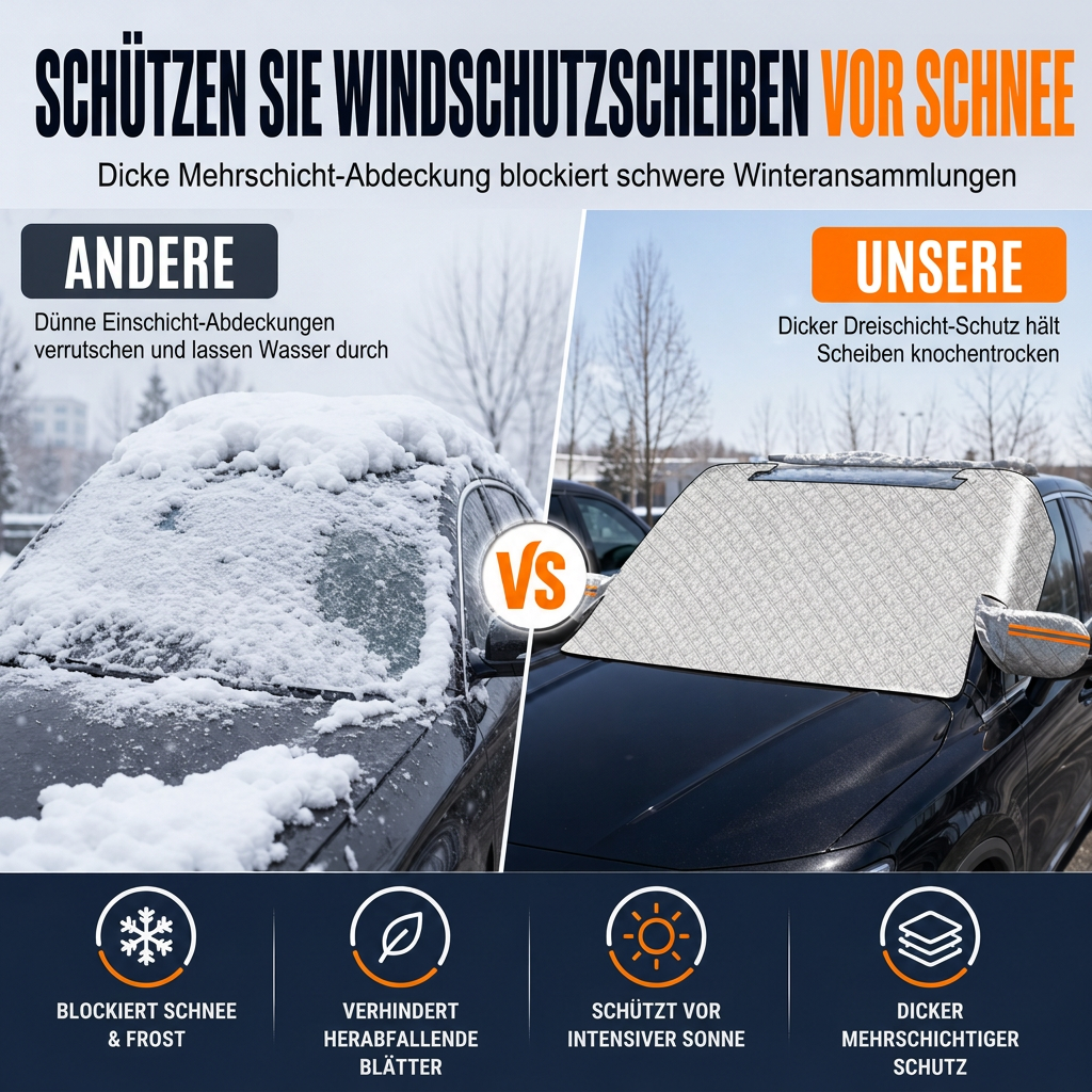Verdickte magnetische Auto-Frontscheiben-Schneedecke Halbabdeckung für Winter-Frontscheiben für Limousinen und SUVs