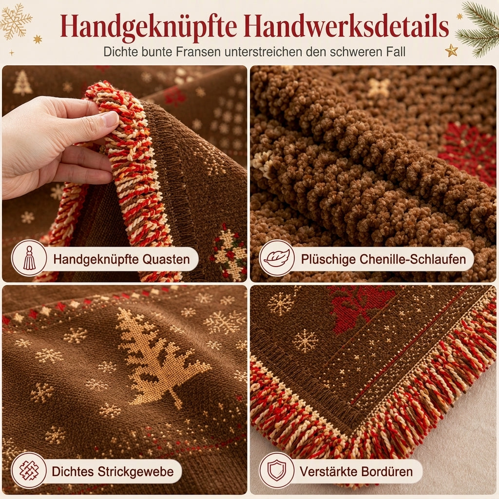 ✨ JETZT 50 % RABATT! !✨🎄 Verdickte Chenille Weihnachts Sofaüberzug – Vollflächiger, kratzfester und fleckenresistenter Couch-Schonbezug für Katzen ✨