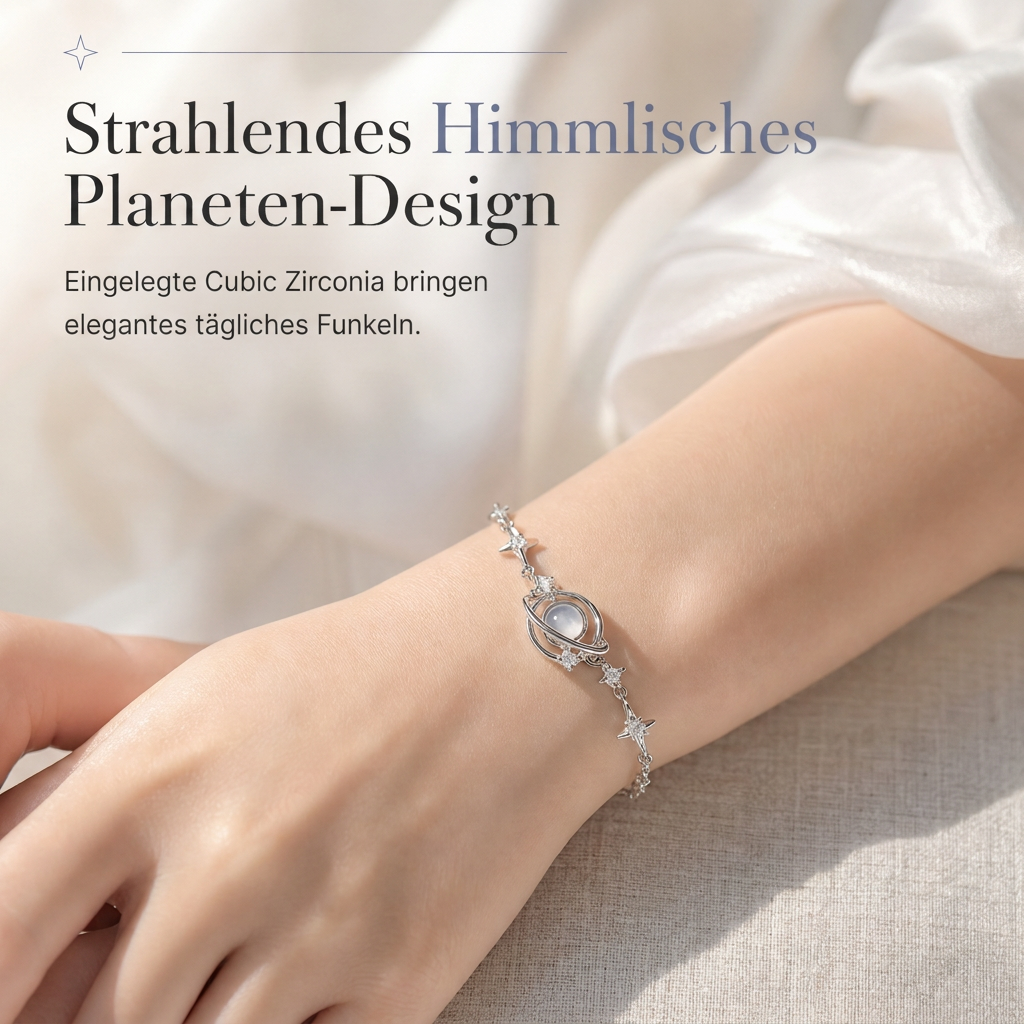 ⏳Für begrenzte Zeit 50% Rabatt⏰925 Silber Planet & Stern Halskette – Elegantes Celestial-Jewelry-Geschenk für dich und deine beste Freundin🪐✨