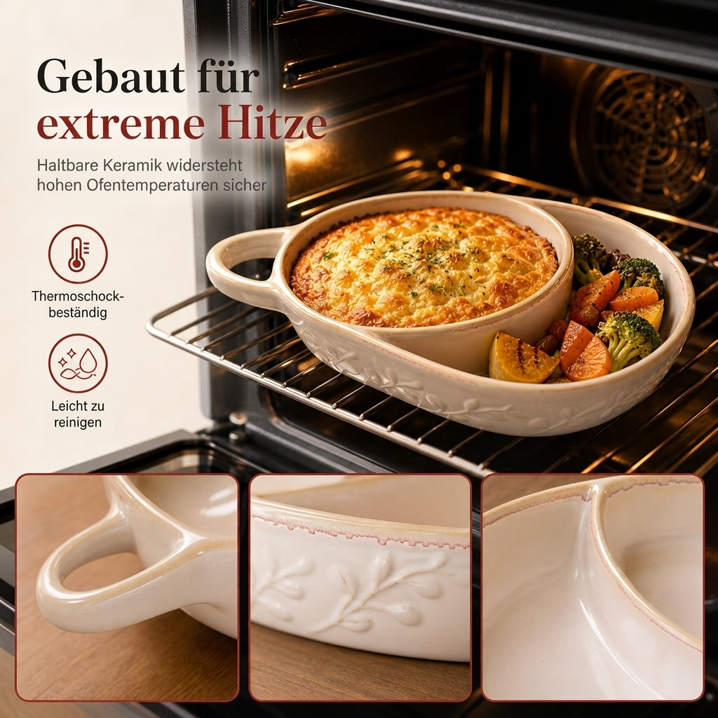 ✨ Beliebige 2 Artikel – kostenloser Versand✨Retro Keramik Auflaufform mit einzelnem Griff