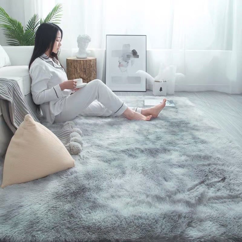 🧸 Weicher, flauschiger Samt-Teppich: dichtes Plüschmaterial, fusselfrei, Wolkenkomfort für Wohnzimmer & Schlafzimmer