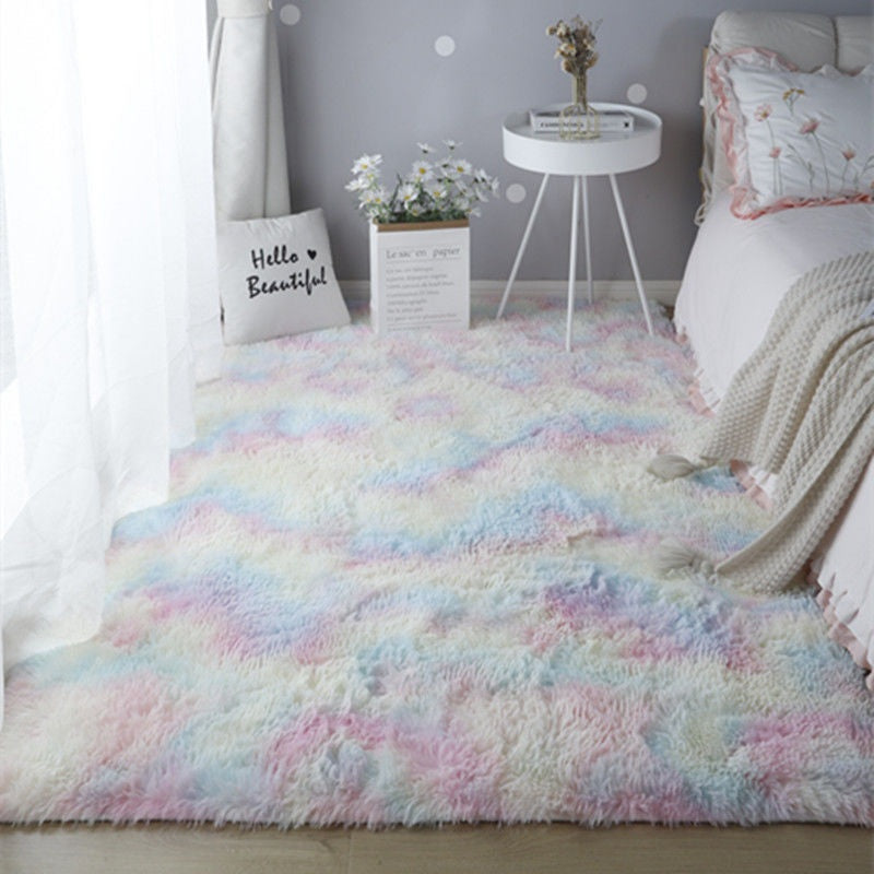 🧸 Weicher, flauschiger Samt-Teppich: dichtes Plüschmaterial, fusselfrei, Wolkenkomfort für Wohnzimmer & Schlafzimmer