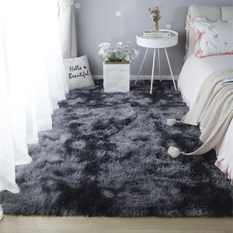 🧸 Weicher, flauschiger Samt-Teppich: dichtes Plüschmaterial, fusselfrei, Wolkenkomfort für Wohnzimmer & Schlafzimmer