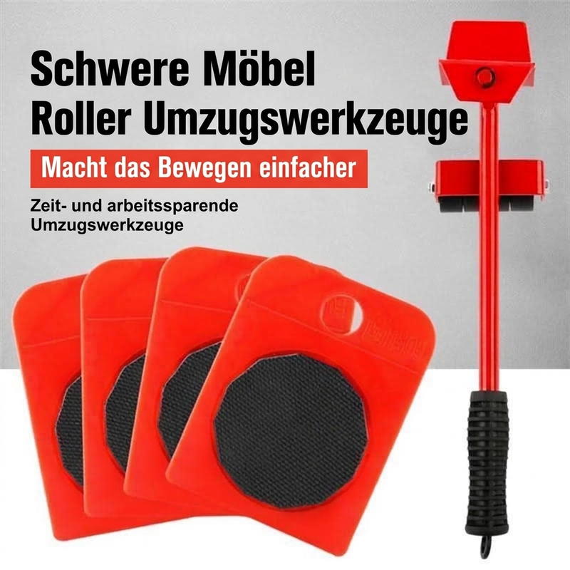 🛋️ 50 % RABATT JETZT! 🔄 Möbelheber & Umzugswerkzeug-Set, 4er-Pack – 360° Gleitscheiben & ergonomisches Heben ohne Rückenbelastung 💪