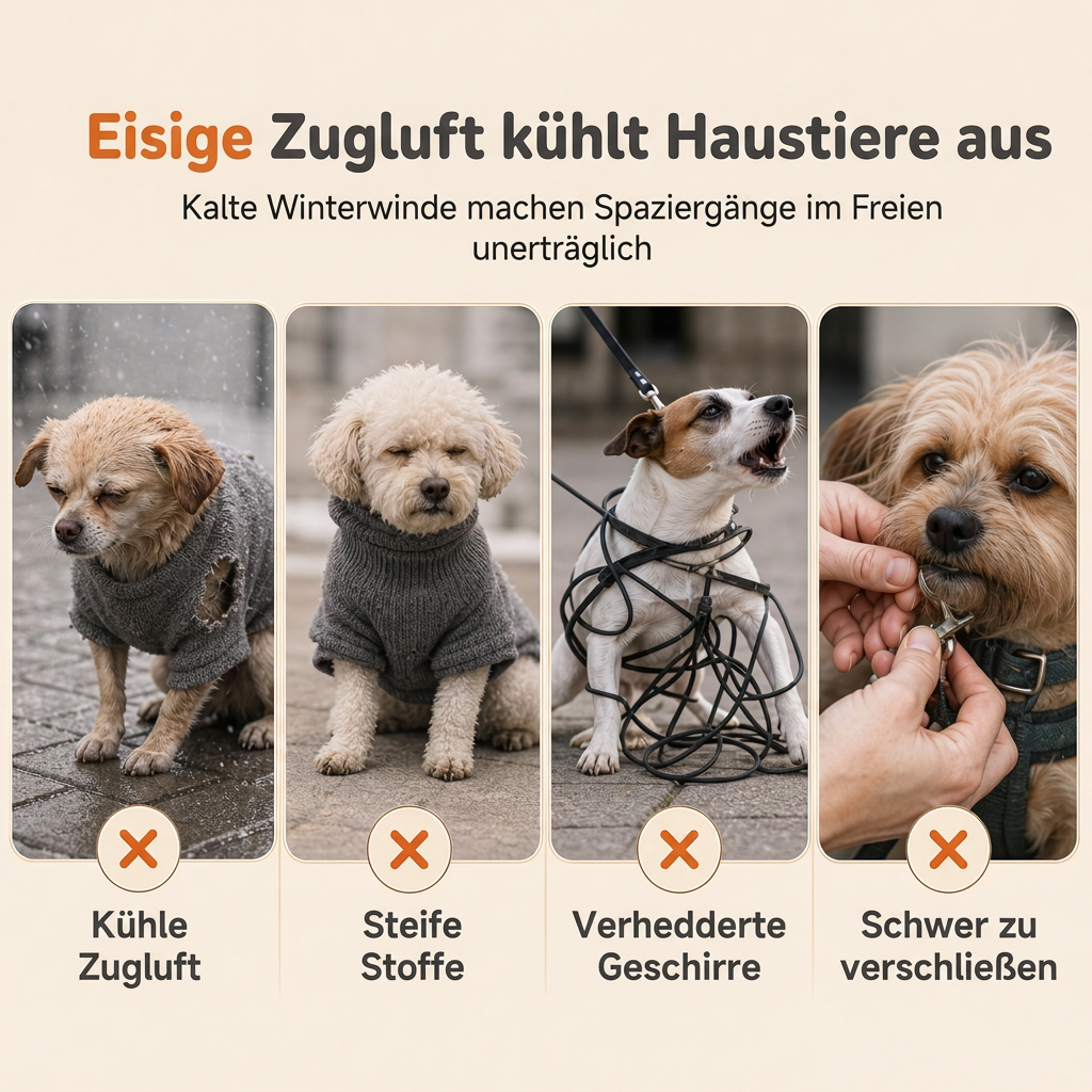 🐶 50% RABATT! 🧥Warmer Winterhundemantel mit Reflexstreifen und Geschirr für kleine und mittelgroße Hunde