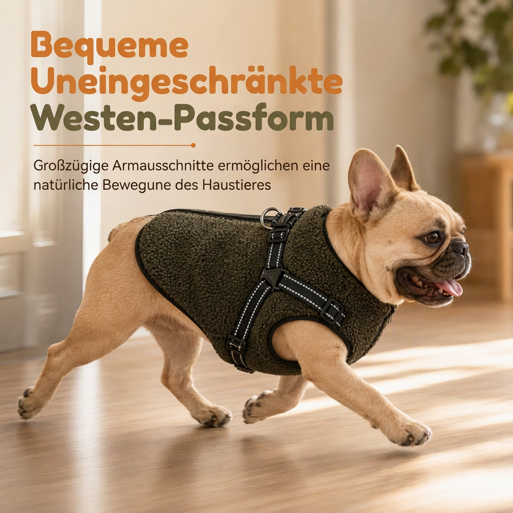 🐶 50% RABATT! 🧥Warmer Winterhundemantel mit Reflexstreifen und Geschirr für kleine und mittelgroße Hunde