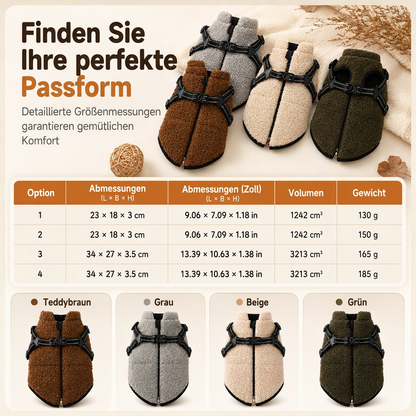 🐶 50% RABATT! 🧥Warmer Winterhundemantel mit Reflexstreifen und Geschirr für kleine und mittelgroße Hunde