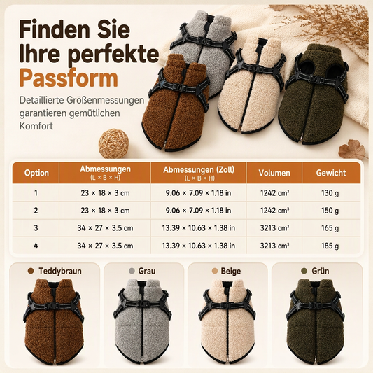 🐶 50% RABATT! 🧥Warmer Winterhundemantel mit Reflexstreifen und Geschirr für kleine und mittelgroße Hunde