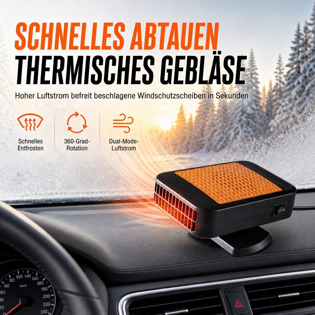 📢📢50% RABATT !!⏰Tragbarer 12V Auto- und Windschutzscheiben-Enteisungs- und Entnebelungsventilator für Fahrzeuge