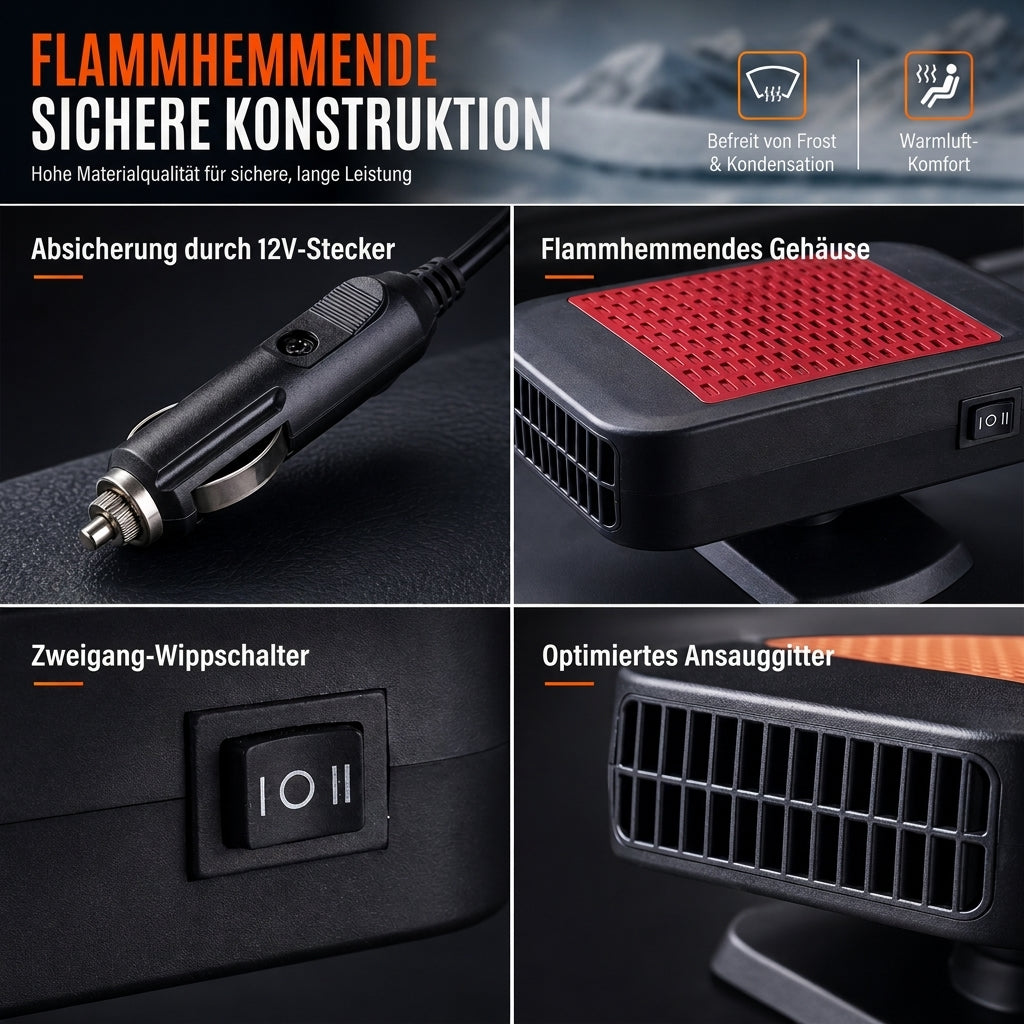 📢📢50% RABATT !!⏰Tragbarer 12V Auto- und Windschutzscheiben-Enteisungs- und Entnebelungsventilator für Fahrzeuge