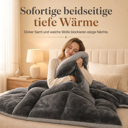 🛏️  Alle Größen versandfrei 🔥 Dicke gesteppte Winterdecke aus Schneeflocken-Samt, kuschelig warm ❄️