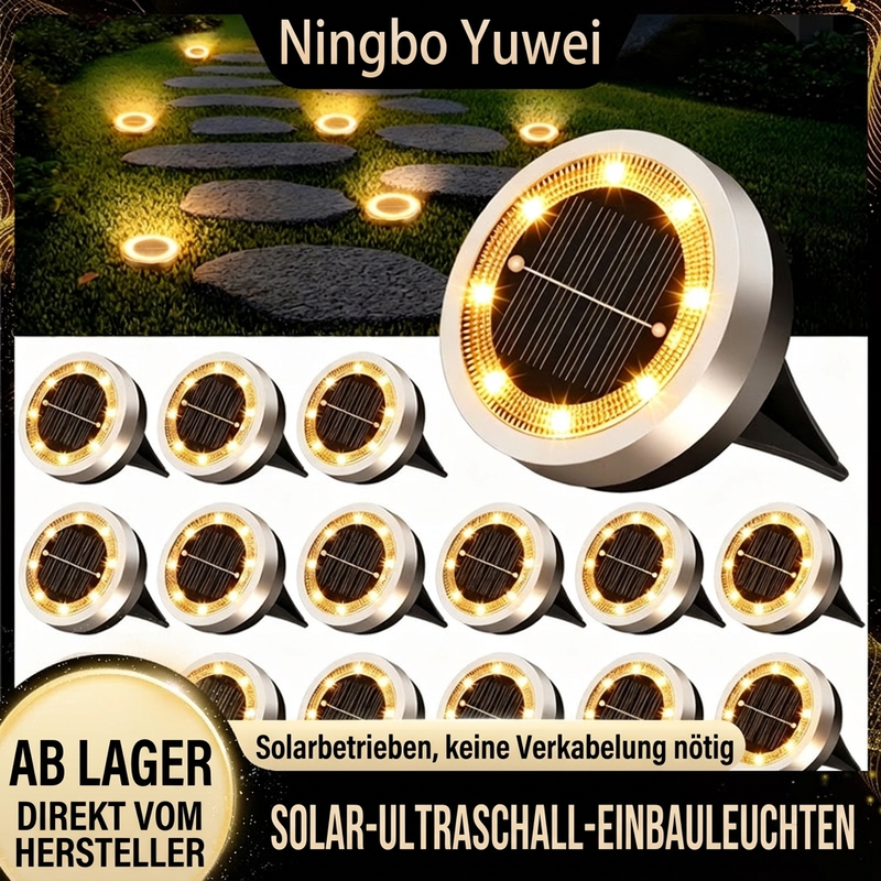 📢📢50% RABATT !!⏰Solar betriebene Erdlichter aus Edelstahl für Gartenweg und Rasen zur Landschaftsdekoration im Außenbereich