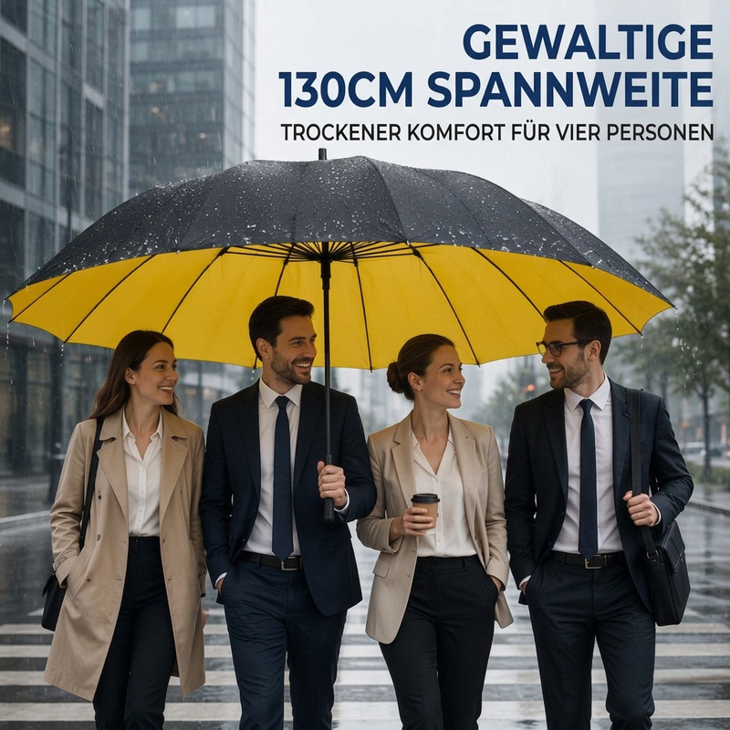 🌧️ 50 % Rabatt ! Faltregenschirm Extra Groß Windfest – Trotzt jedem Sturm, maximaler Schutz! 🛡️ 130 cm XXL-Dach, 12 verstärkte Rippen, schnelltrocknend ⚡