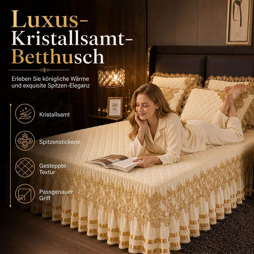 ❄️ Winter-Sonderangebot vorab 🎀 | Stretch-Spannbettlaken aus Samt mit Spitzenbesatz und rutschfester Konstruktion – weich, hautfreundlich, ideal für die kalte Jahreszeit 🛏️✨