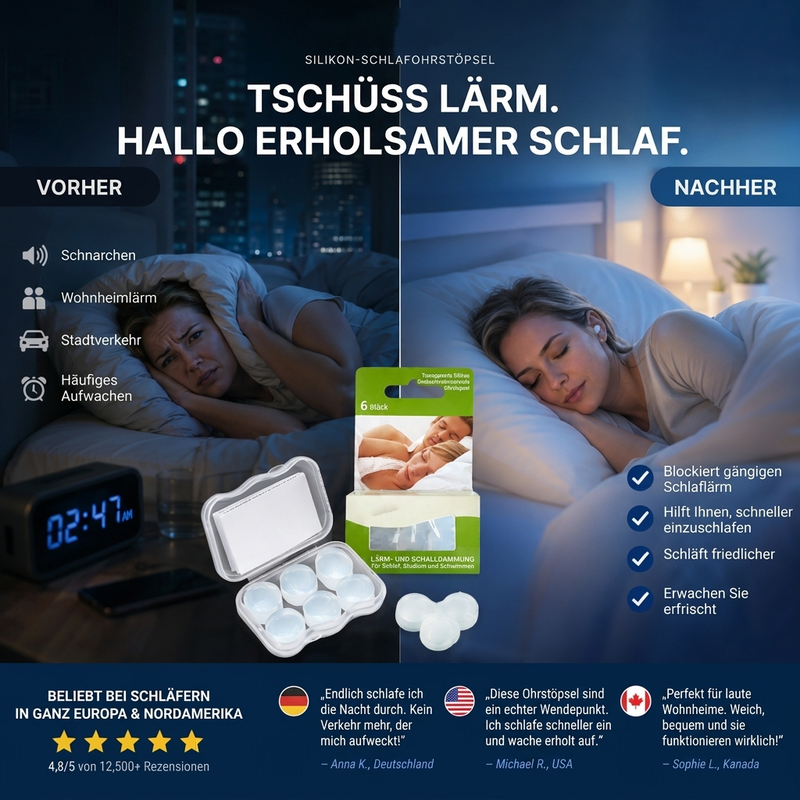 Formanpassbare Silikon-Ohrstöpsel für den Schlaf