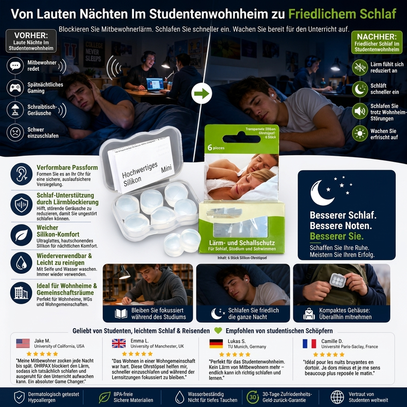 Formanpassbare Silikon-Ohrstöpsel für den Schlaf