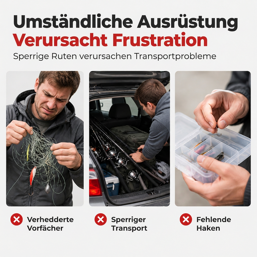 4-teiliges Glasfaser-Meerangelrute zum Weitwurf von Ködern