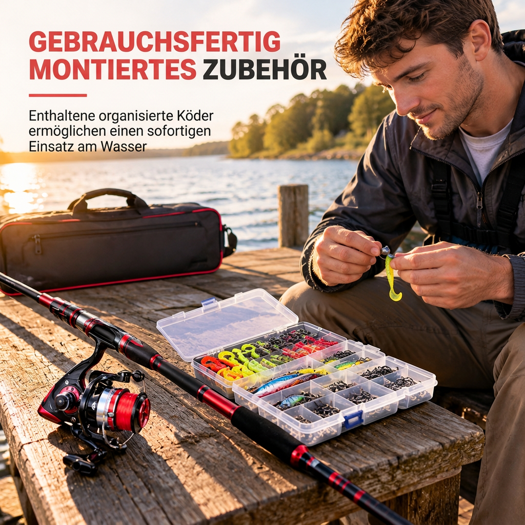 4-teiliges Glasfaser-Meerangelrute zum Weitwurf von Ködern