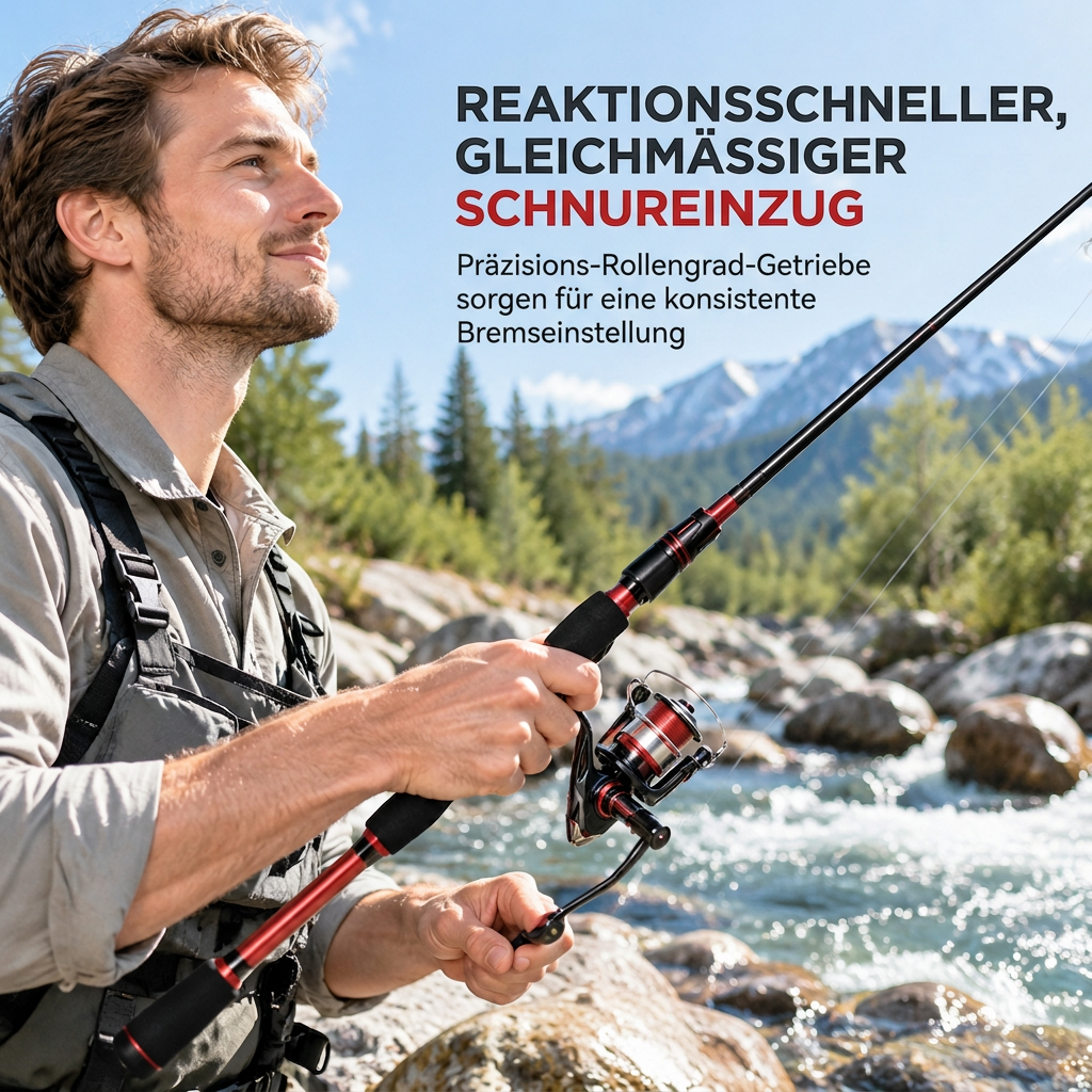 4-teiliges Glasfaser-Meerangelrute zum Weitwurf von Ködern