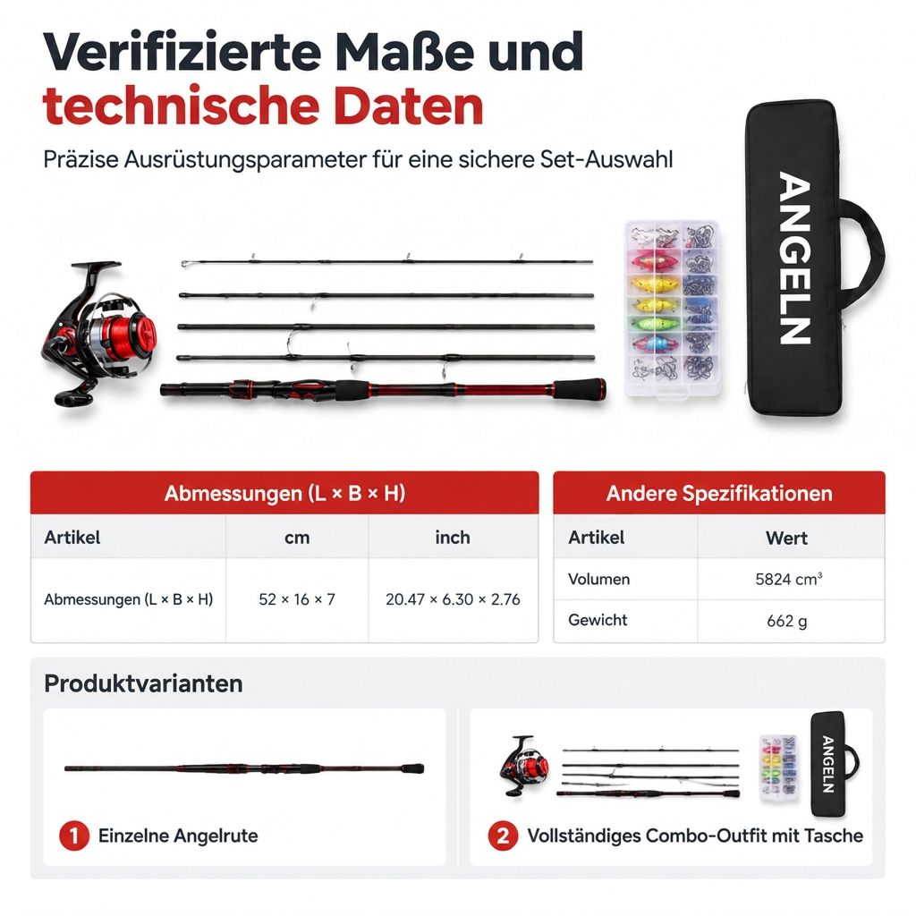 4-teiliges Glasfaser-Meerangelrute zum Weitwurf von Ködern