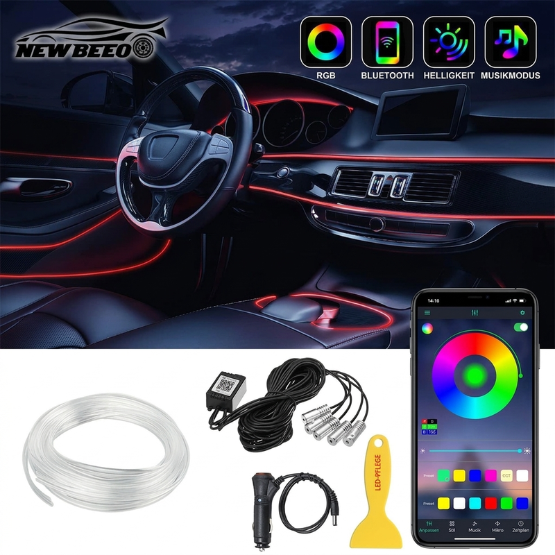 🎁Zeitlich begrenzt: Kaufe 1, erhalte 1 gratis🚗LED-Streifen für die Fahrzeuginnenraumbeleuchtung, mehrfarbiges USB-Stimmungslicht, einfache Installation