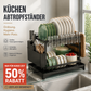 🍽️💧 50% RABATT!! 2-in-1 Geschirr-Abtropfregal mit Ablaufschale – Maximale Fläche, minimaler Platz, schnell trocken ⚡⏰
