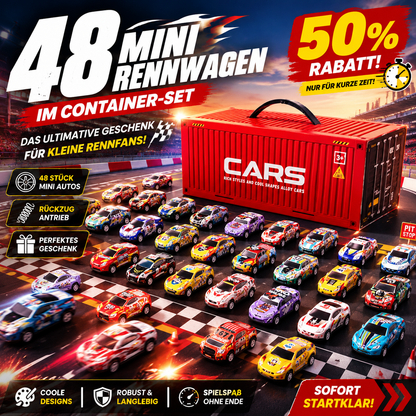 Das beste Geschenk für Kinder🎁48 Mini-Rückziehautos mit integrierter Garage (Set)🚗🎪