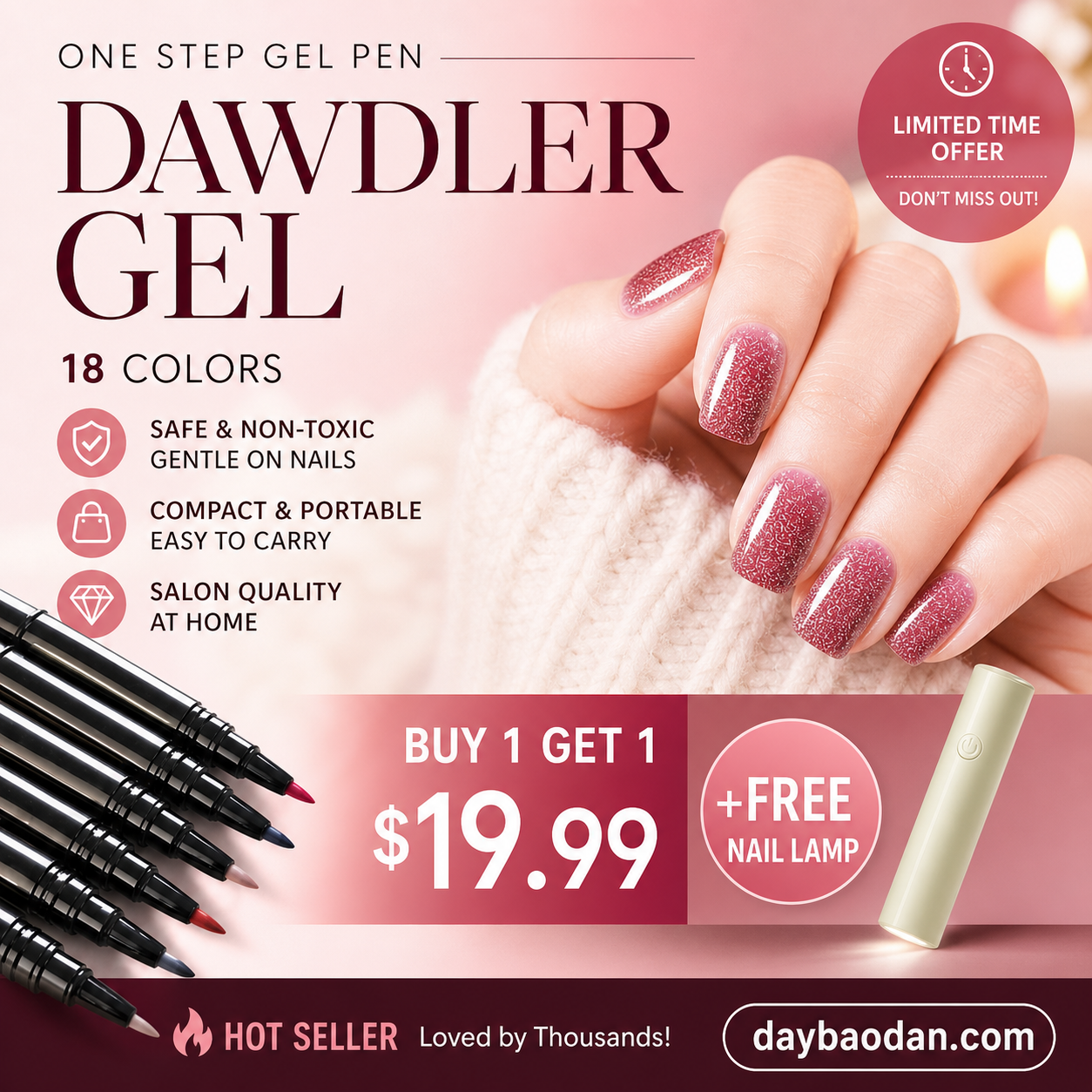 ⏳1 Kaufen, 1 Gratis ! ✨ Ein-Schritt-Nagellackstift • Gratis Mini-UV-Nagellampe