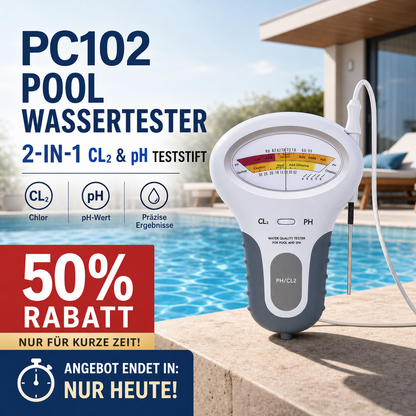 📢📢50 % Rabatt!! 🔬🏊 pH- und Chlortester für Wasser