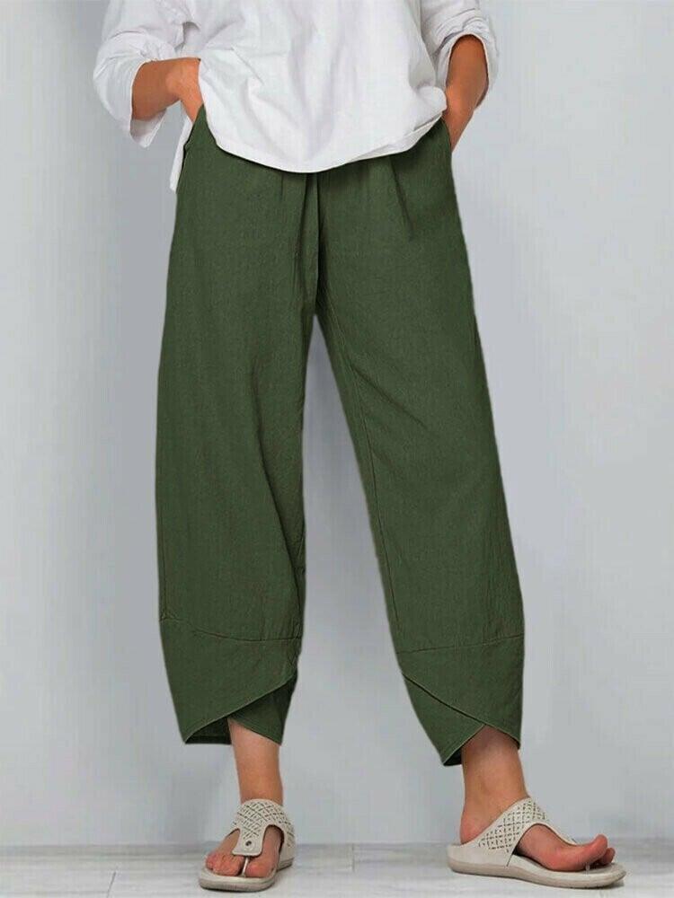 👖Jetzt 50 % Rabatt!✨Vintage-Hose mit asymmetrischem Gummibund und Taschen – Einzigartiges Design, bequeme Passform und funktionaler Stil🌸