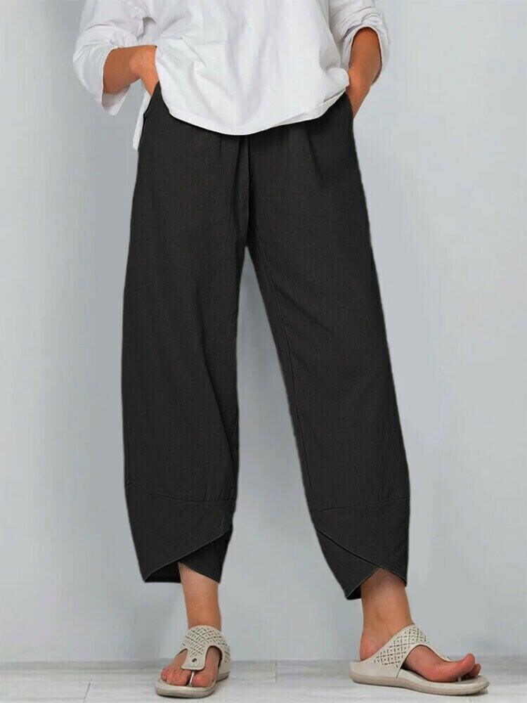 👖Jetzt 50 % Rabatt!✨Vintage-Hose mit asymmetrischem Gummibund und Taschen – Einzigartiges Design, bequeme Passform und funktionaler Stil🌸
